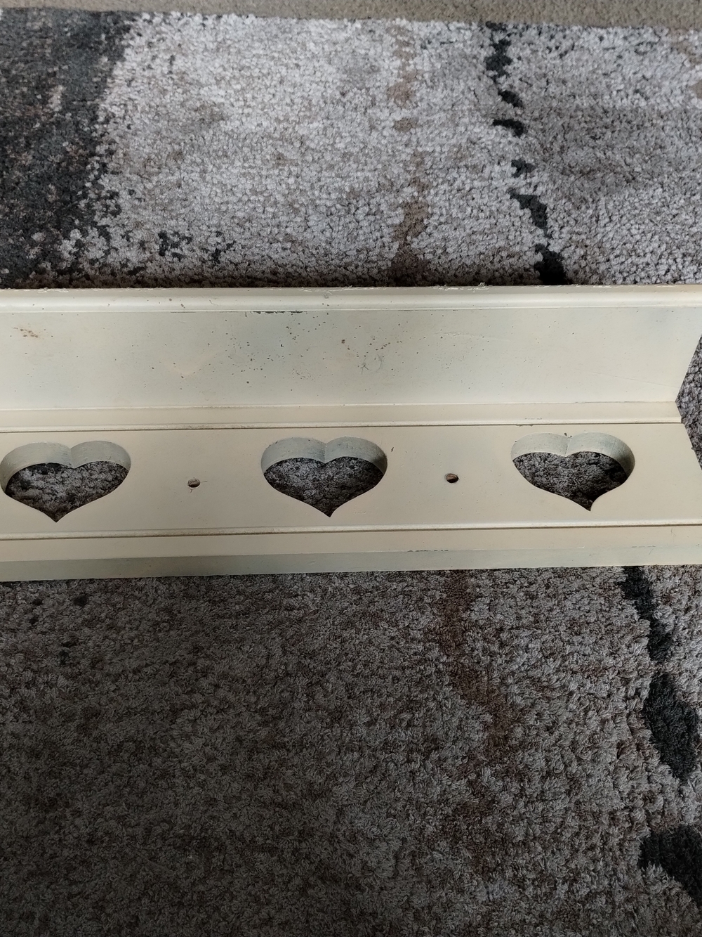 Cottage Core Wooden Heart Shelf - Cream